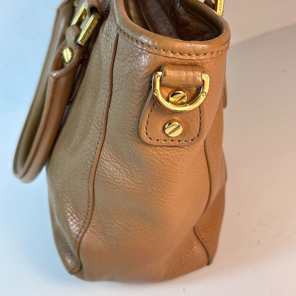 Tory Burch Amanda Caramel Tan Pebble Leather Dual Handle Satchel Tote Bag - Picture 6 of 16